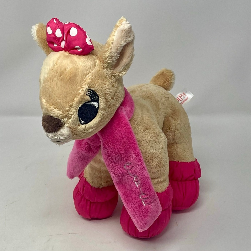 13"‎ Dan Dee Clarice Plush Rudolph Red-Nosed Reindeer - Pink Boots & Scarf